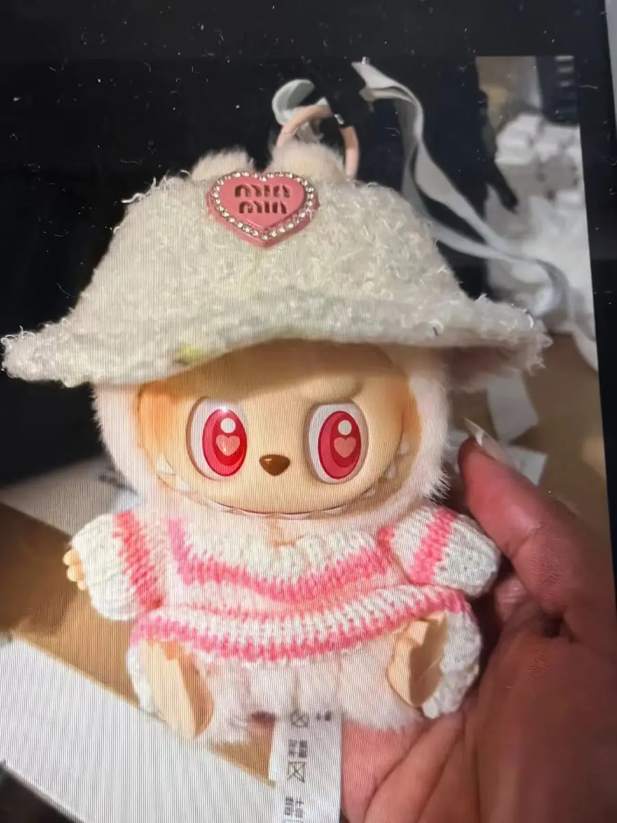 Одежда для мини-куклы 17 см синие и розовые клетчатые комбинезоны милых кукол Labubu