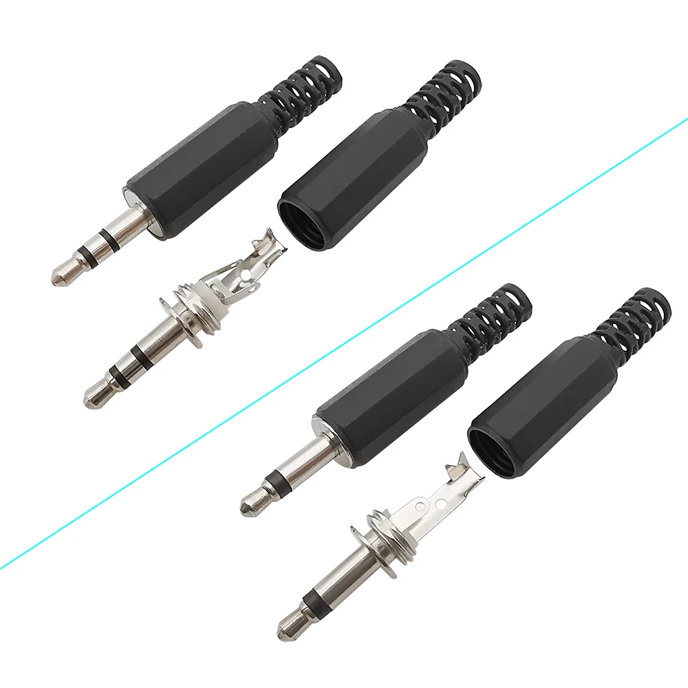 3.5mm Audio Mono/Stereo 3.5 Male Plug Jack Audio Headphone Soldering Connector 2/3 Pole AUX Adapter For DIY Repair Replacement