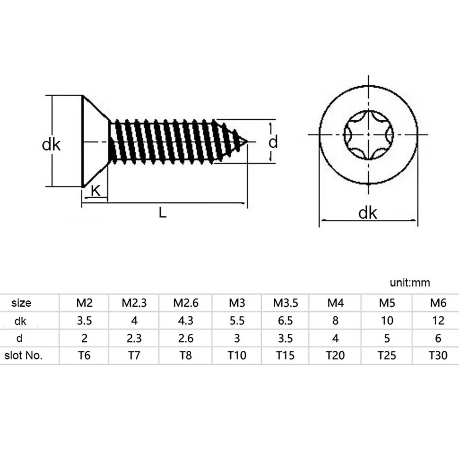 

TINGGOO Саморезы по дереву из нержавеющей стали 304 M2-M6