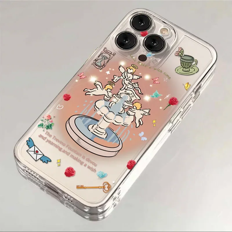 Милый чехол для телефона Fountain Angel Infinix Hot 50 40 30 30i 20 20i 12 12i 11 1010i 10s 9 8 Play NFC 4G 5G