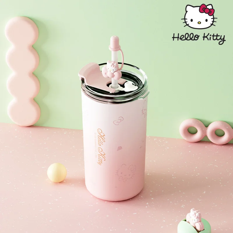 

Sanrio, Hello Kitty бутылка для воды 480 мл, термос из нержавеющей стали 316, кружка, герметичная вакуумная колба, кружка для воды для детей, подарок на день рождения