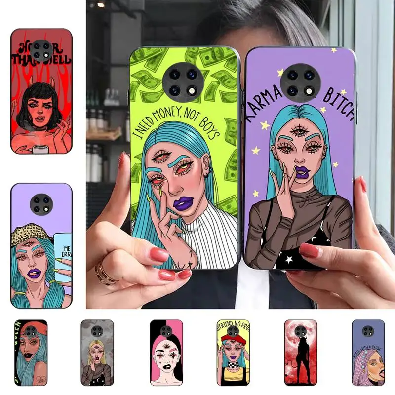 

RuiCaiCa Devil Woman Bad girl Phone Case For Redmi 9 5 S2 K30pro Silicone Fundas for Redmi 8 7 7A note 5 5A Capa