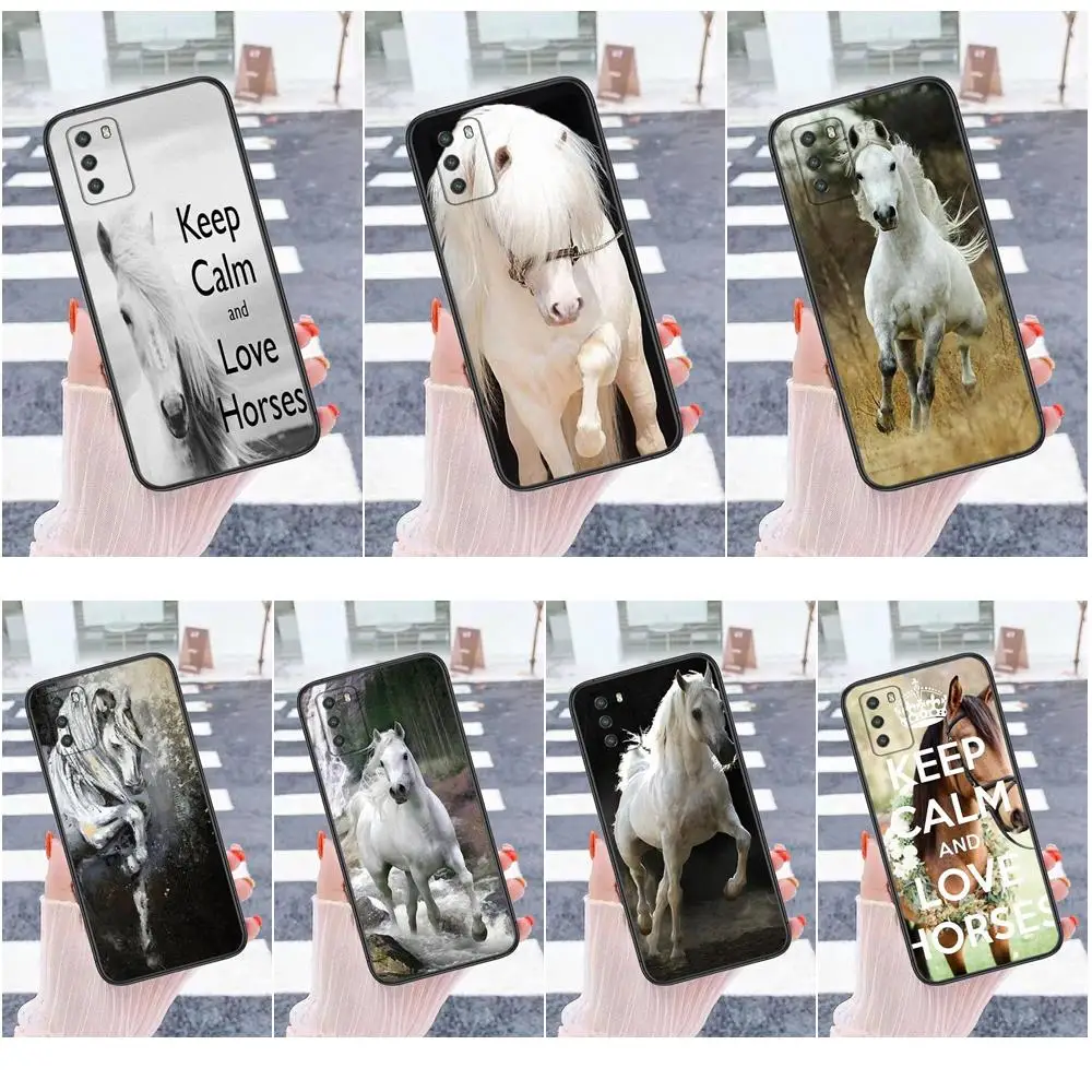 Для Samsung Galaxy S20 Ultra 5G S30 Ultra S21 S10 S10E Plus Lite Black Coque Tpu Etui 3D White Horse на заказ