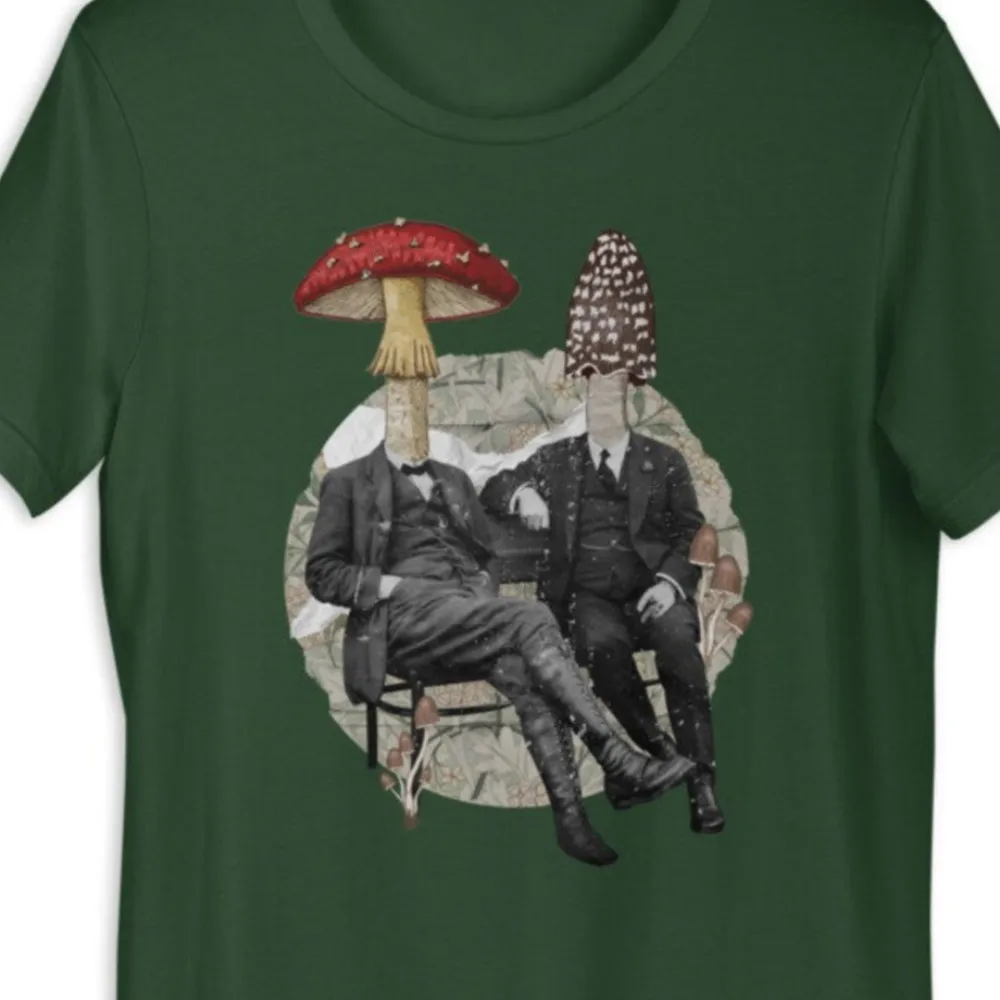 

Funny Mushroom People Collage T-shirt Unisex Cotton Popular Cool Tshirt Men Casual Top Tees