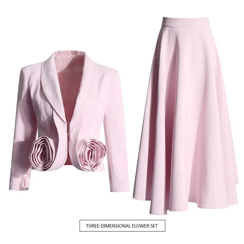 wiosenny 2024 новый костюм для отдыха трехмерное короткое пальто с v-образным вырезом