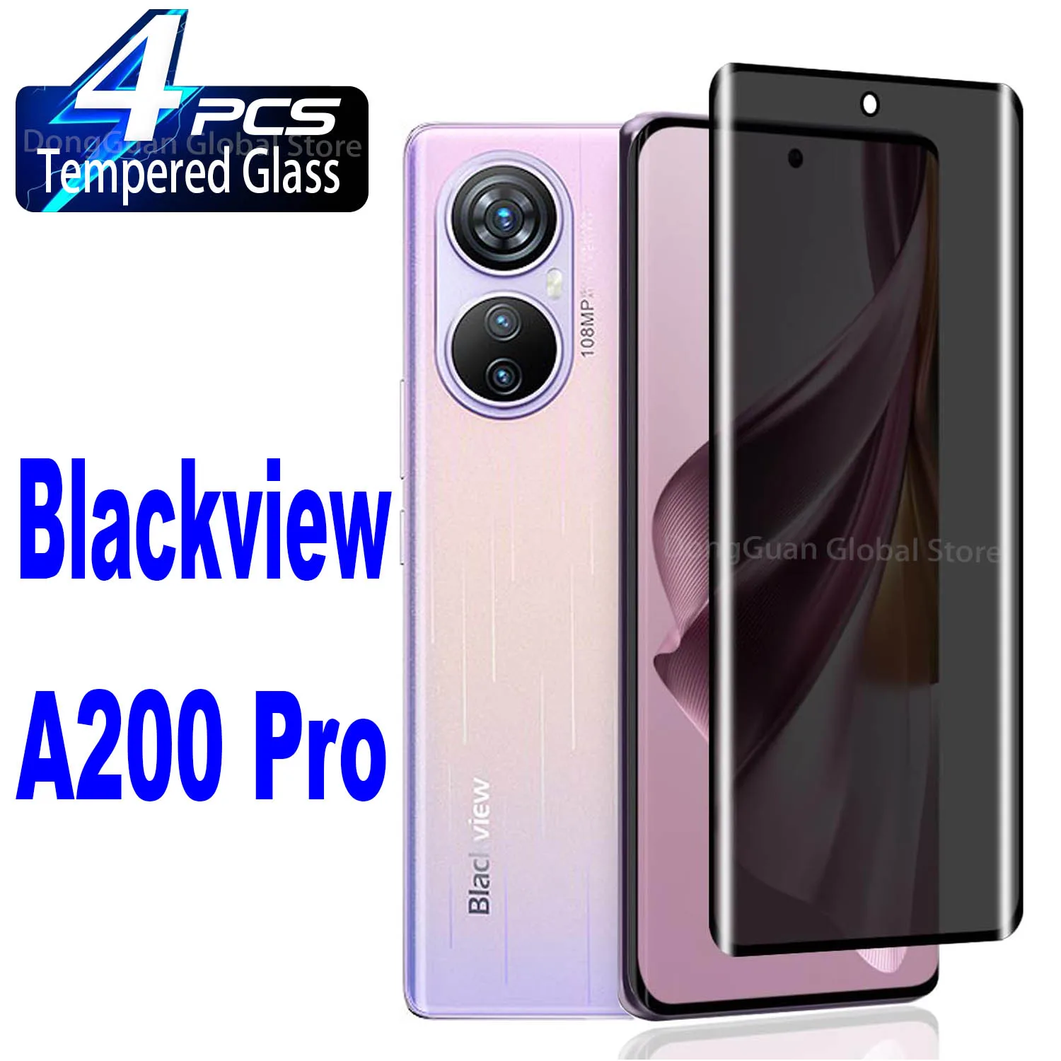 

1/4Pcs Anti Spy Tempered Glass For Blackview A200 Pro Screen Protector Privacy Glass Film