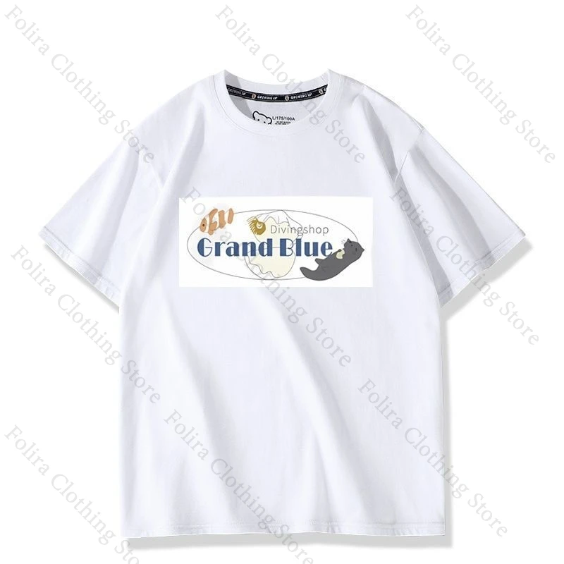 Фото Футболка с аниме GrandBlue Same, летние топы, футболка с короткими рукавами для мужчин и женщин, повседневная мужская футболка, повседневная одежда для женщин и мужчин №2