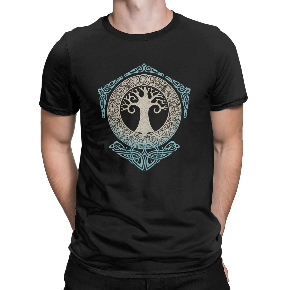 

Funny Yggdrasil Tree Of Life Viking T-Shirts Men Round Neck 100% Cotton T Shirts Short Sleeve Tees Classic Clothes