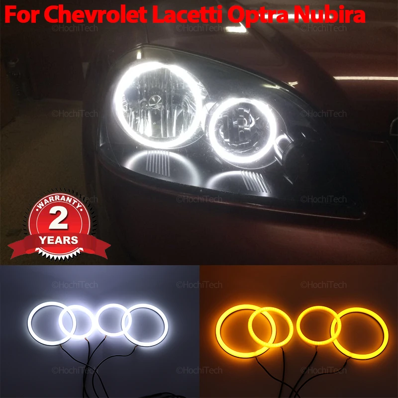 

Turn Signal Switchback White Yellow Halo Ring Angel Eyes Cotton LED Light Rings for Chevrolet Lacetti Optra Nubira 2002-2008