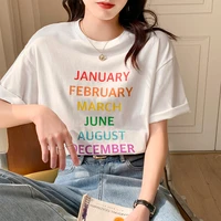 letters print womens t shirt 2022 new short sleeve t shirt women summer korean style loose designer tshirts for women top brand