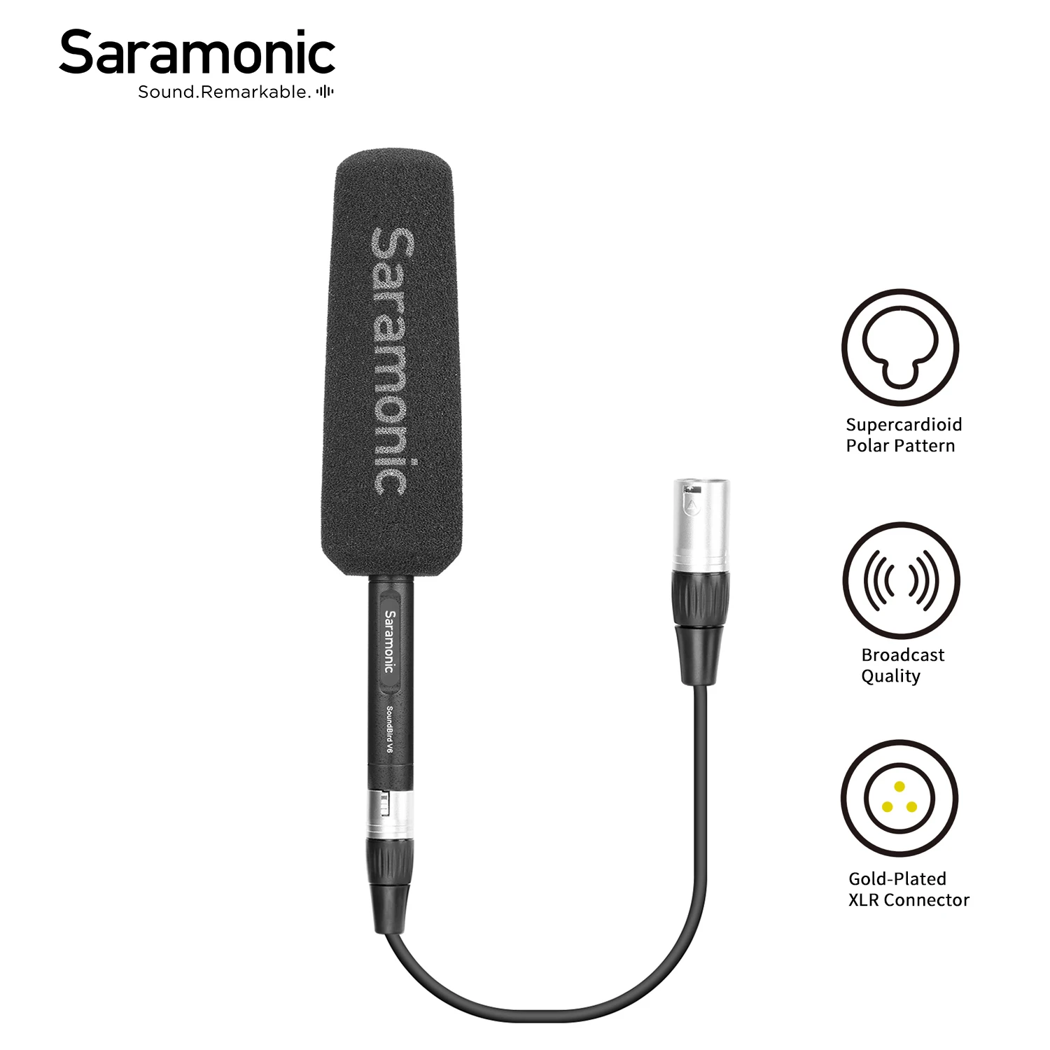 

Saramonic SoundBird V6 Super-cardioid Shotgun Microphone or Film Production dialog ENG sound effects field production