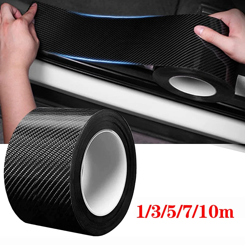 

1/3/5/7/10 м нано-углеродное волокно узор автомобильные наклейки против шага бампер дверь отделка защитные наклейки авто украшение Наклейки