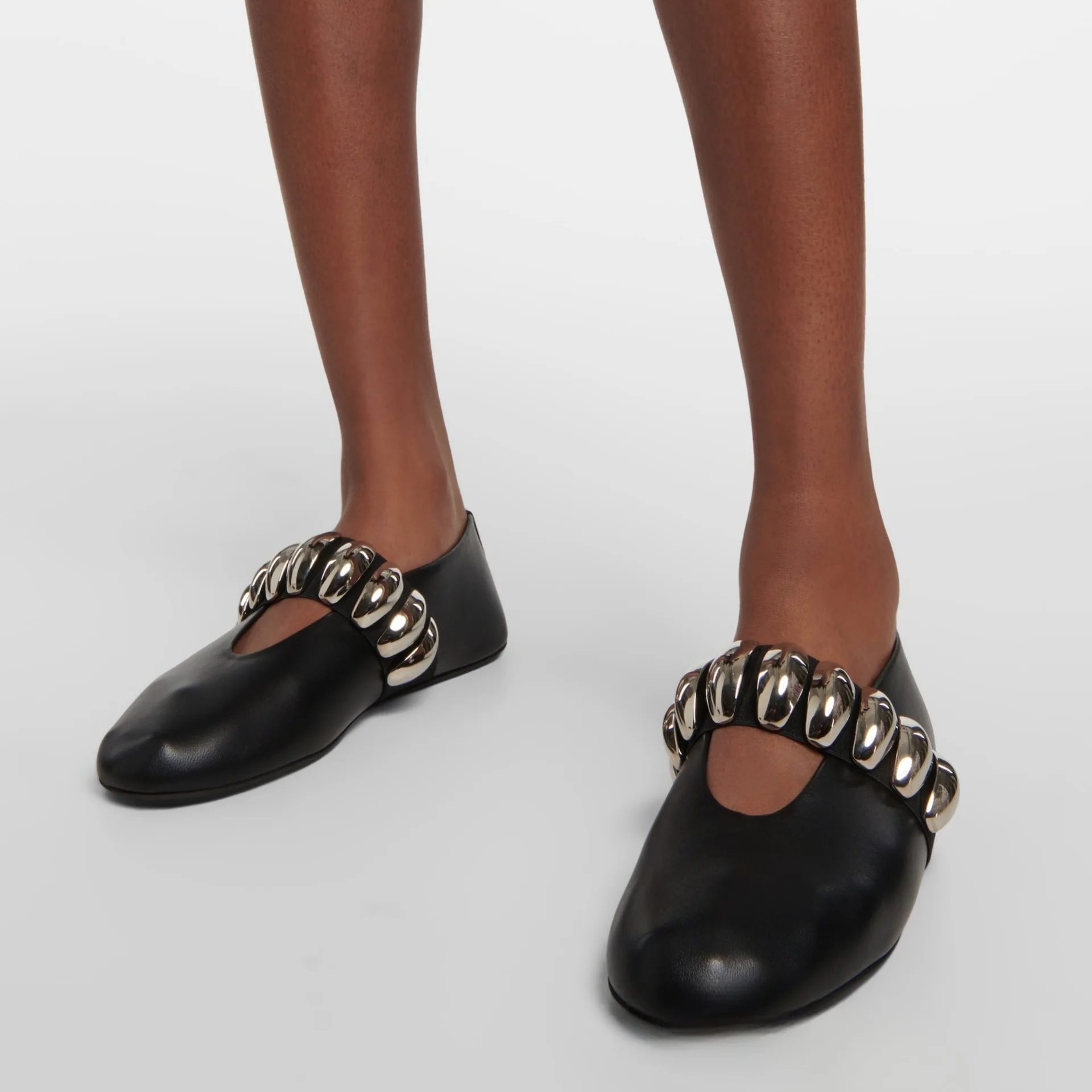 Женские Туфли Мэри Джейн металлические туфли с круглым носком балетки на плоской