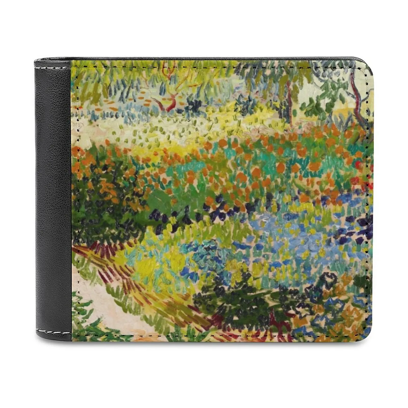 

Vincent Van Gogh-Garden At Arles 1888 Leather Wallet Men's Wallet Diy Personalized Purse Father'S Day Gift Vincent Van Gogh