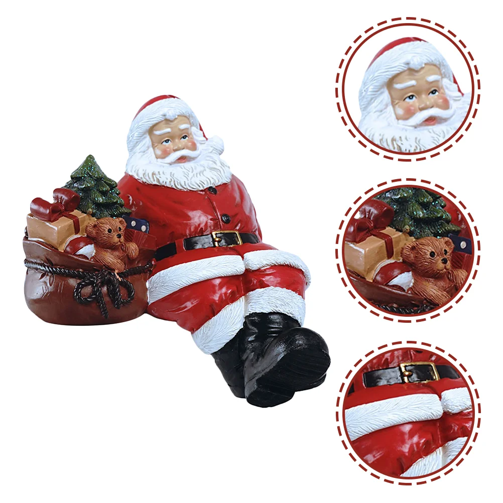 

Santa Christmas Claus Figure Figurine Ornament Decor Sculpture Decorationstatue Room Lights Holidayresin Musical Desktop Table