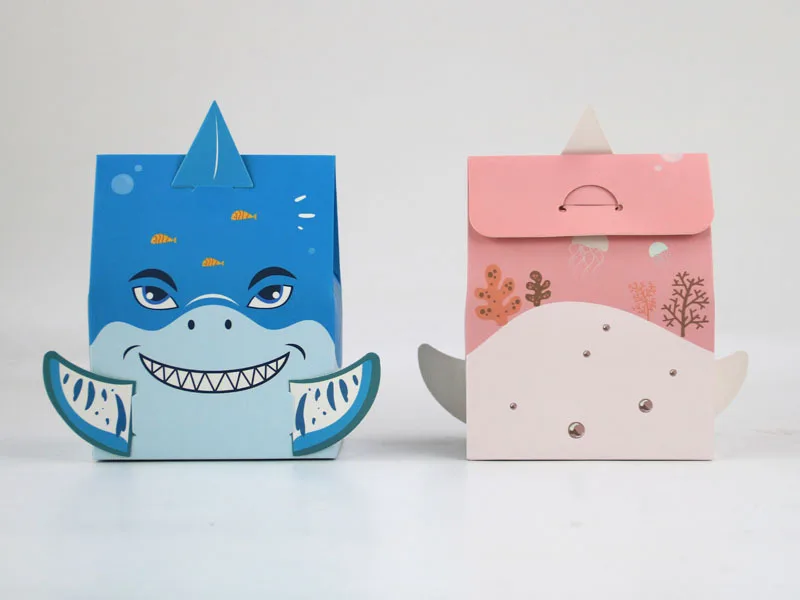 (100 шт./лот) коробка для конфет с изображением акулы ребенка подарочные коробки на