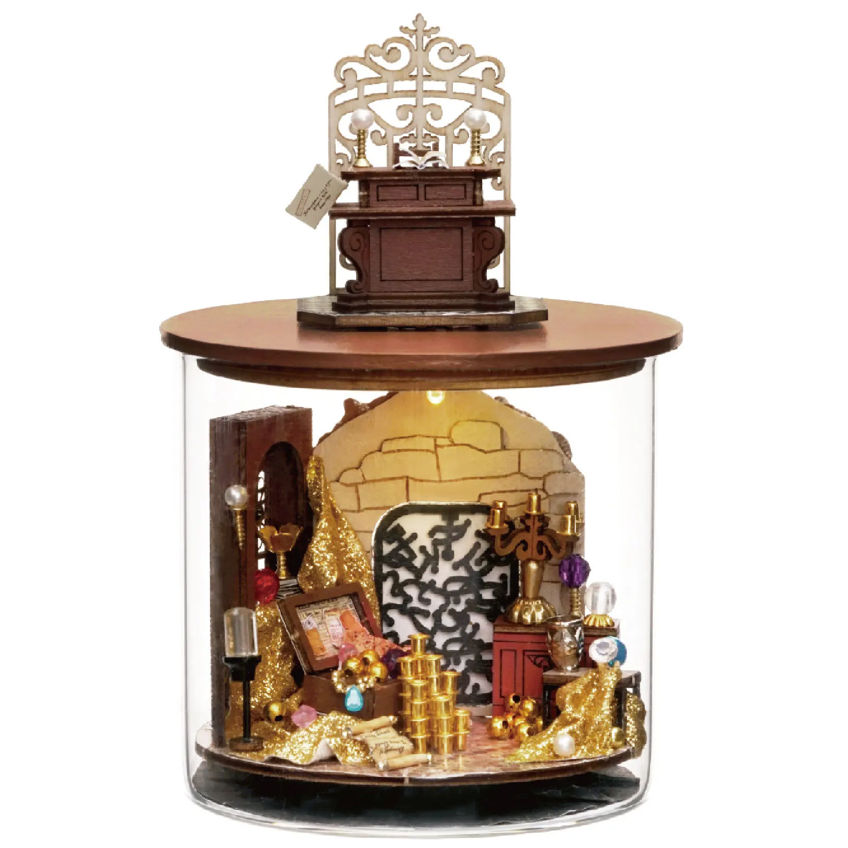 

DIY Wooden Dollhouse Miniature with Furniture Kit Magic House Dream Bottle Assemble Toys for Children Girl Birthday Gift