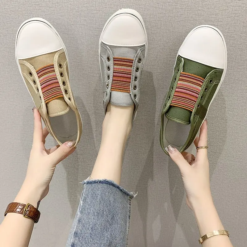 

2022 Low-cut Trainers Canvas Flat Shoes Women Casual Vulcanize Shoes New Women Summer Autumn Sneakers Ladies women shoes