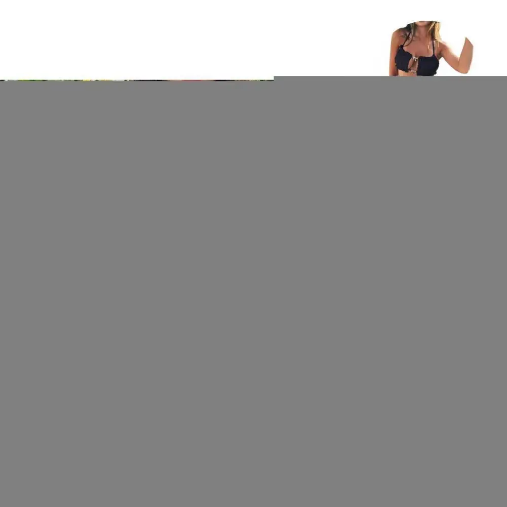 

Backless 2 Pcs/Set Terrific Shiny Women Swimsuit Lace Up Swimwear Set Pleated for Swimming