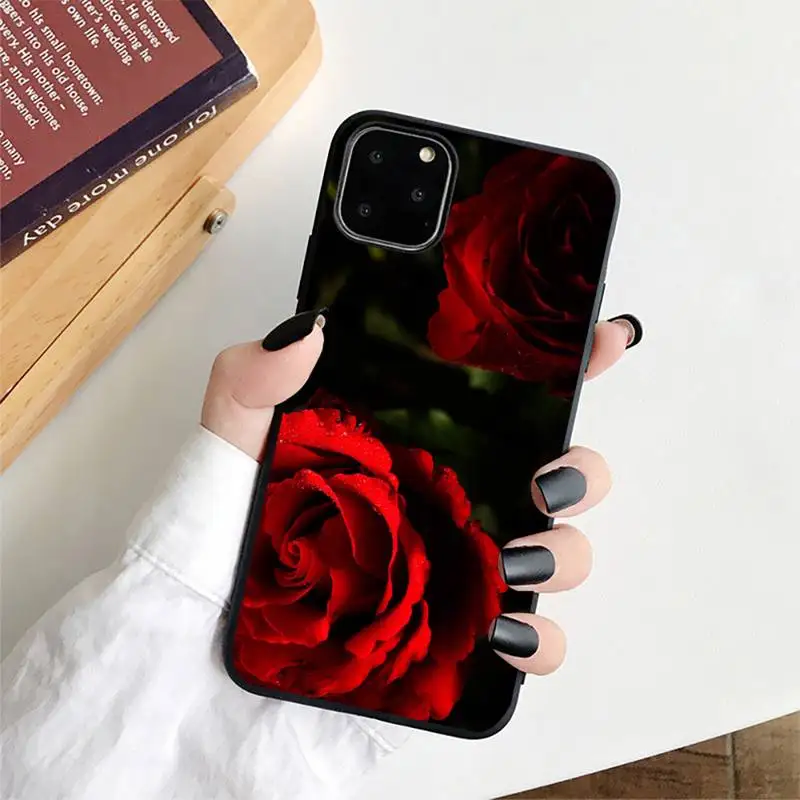 Чехол для телефона FHNBLJ с ярко-красными розами и цветами iPhone 11 12 13 mini pro XS MAX 8 7 6 6S Plus X