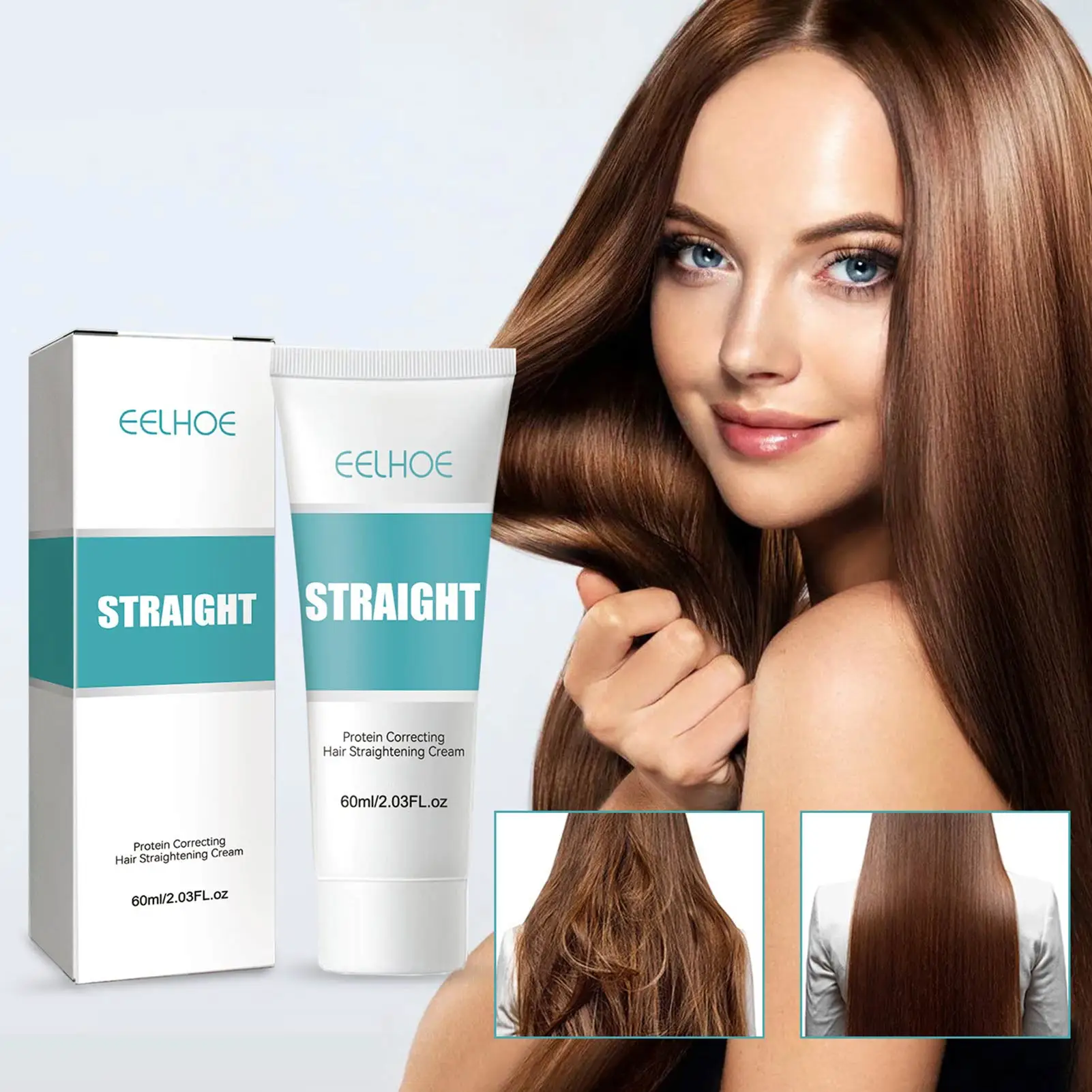 

60ml Protein Straightening Cream Hair Softening Cream Straight Hair Products For Smoothing And Straightening Frizzy Or Wavy Hair