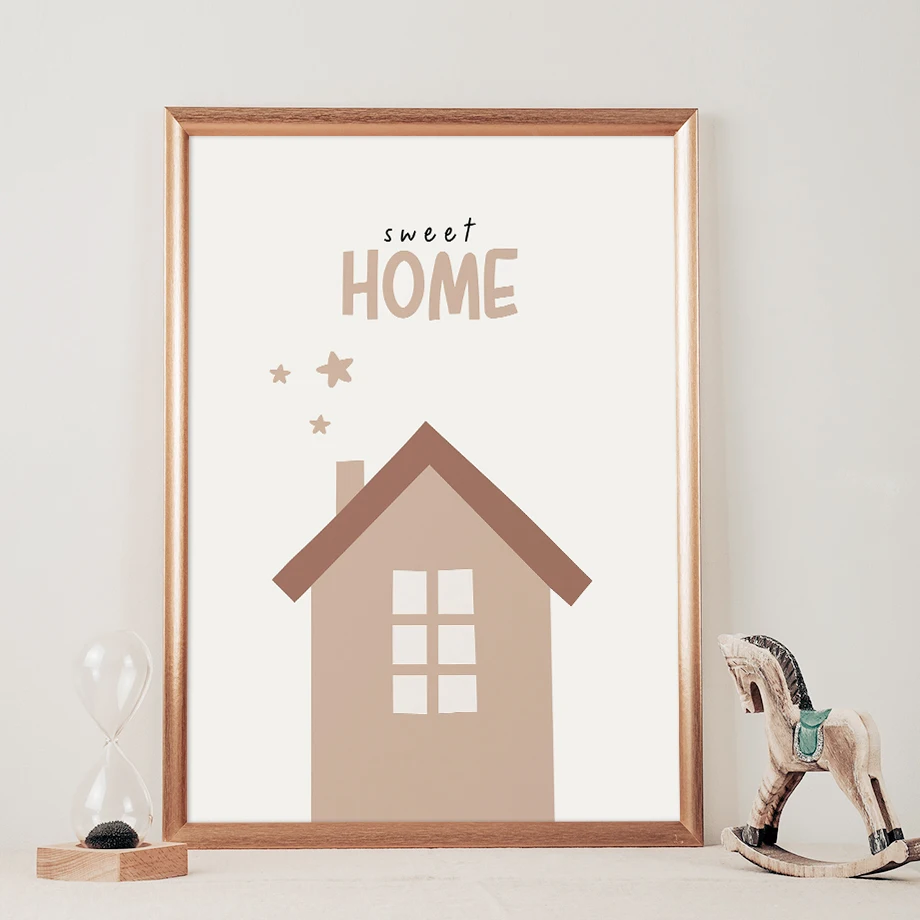 Постеры в стиле бохо с изображением детских ног и грибов You Are Love Play