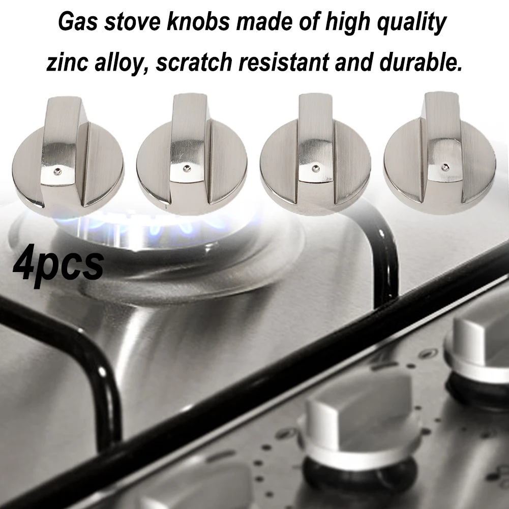 

Electric Cooker Control Knobs Gas Stove Knobs 4pcs 6mm Accessories Parts Universal Zinc Alloy Cooking Appliances