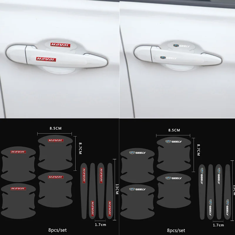8pcs Car Door Handle Transparent Protection Sticker For Subaru Forest Human Lion Impreza WRX WRC STI Tribeca Outback Auto Goods - купить по