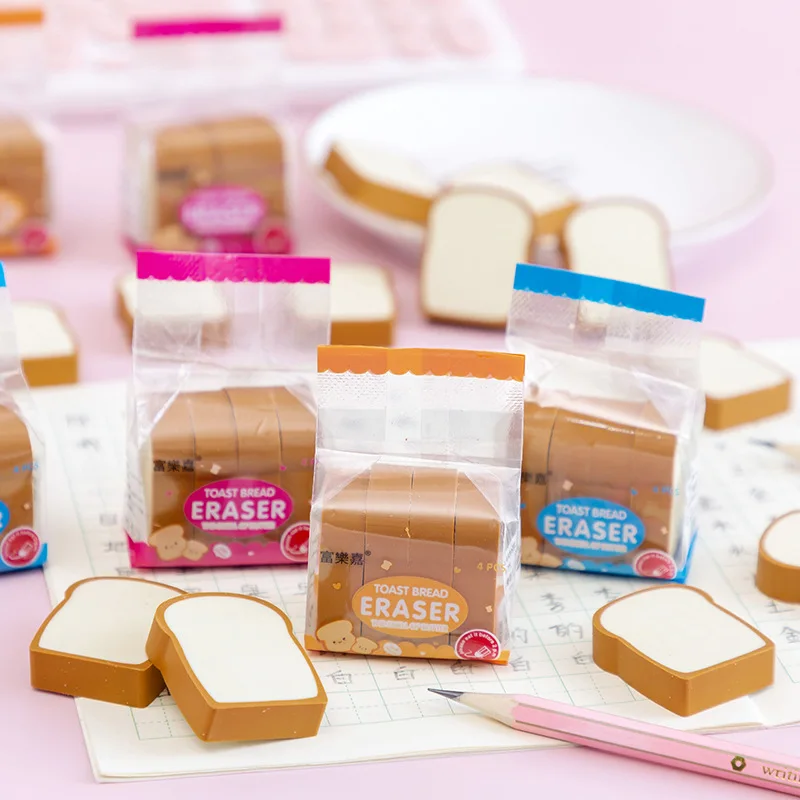 

Diy Cute Toast Bread Cartoon Animal Rubber Pencil Eraser for Kids Toys Kawaii School Office Supplies Stationery Promotion Gift