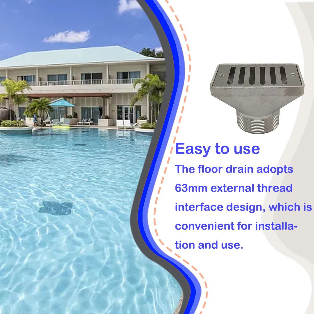 

Swimming Pool Floor Drain Rustproof Stable Drainage Cover Pool Wall Overflow Water Outlet Wear-resistant Anti-odor Filter