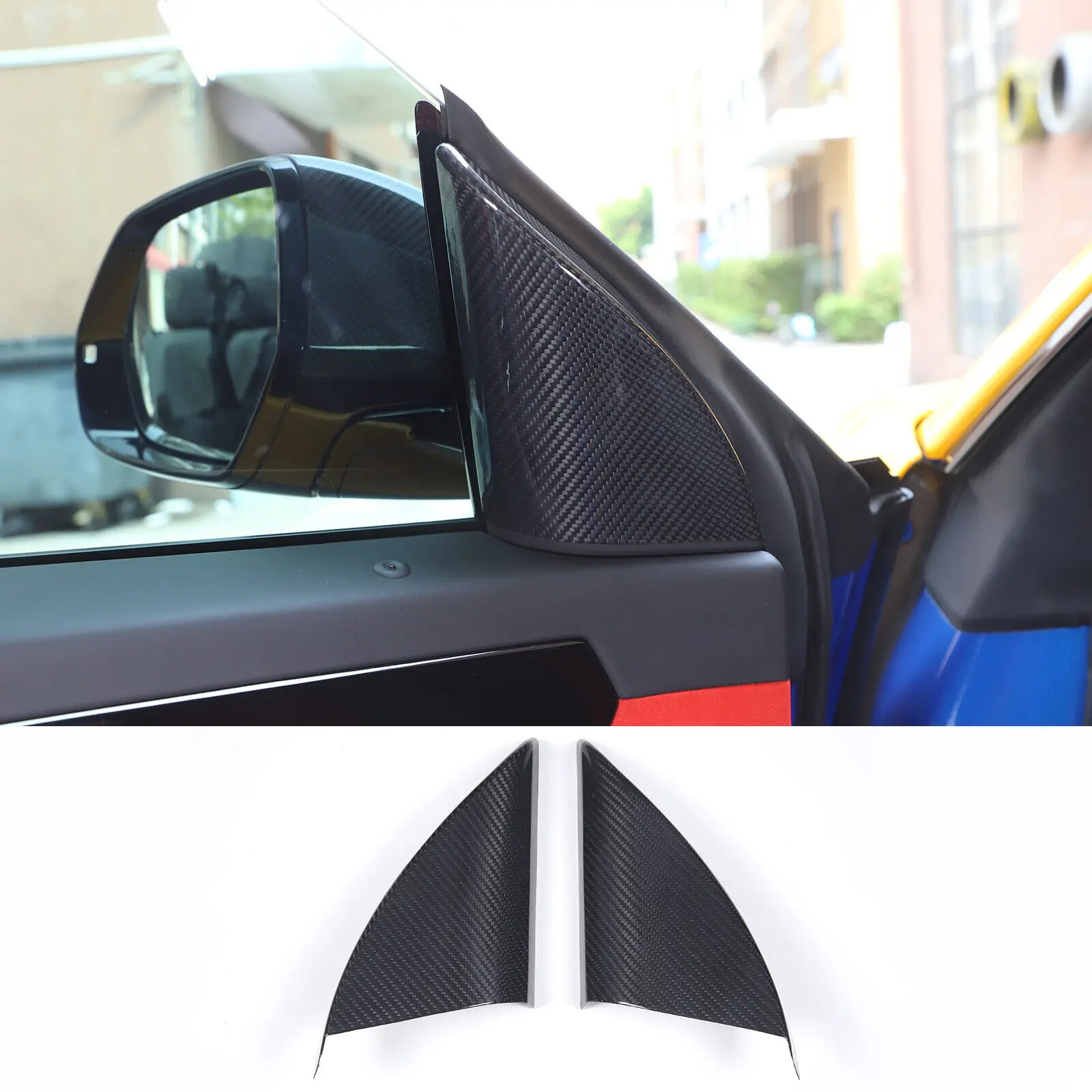 Сухая внутренняя дверь автомобиля из углеродного волокна треугольная накладка