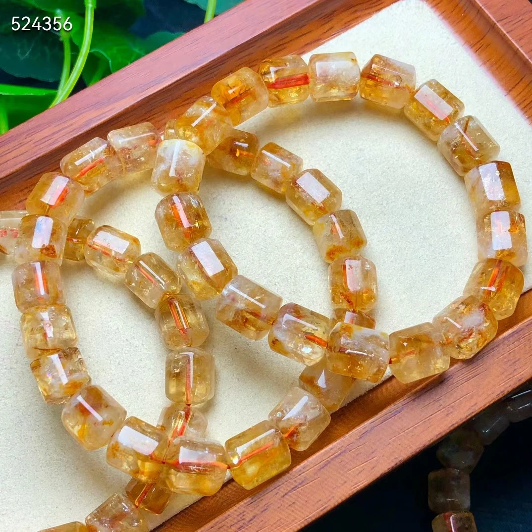 

Браслет с бусинами из натурального желтого цитрина, Ювелирное Украшение из желтого кварца 9x 8 мм для мужчин и женщин, богатые ювелирные изделия, AAAAA