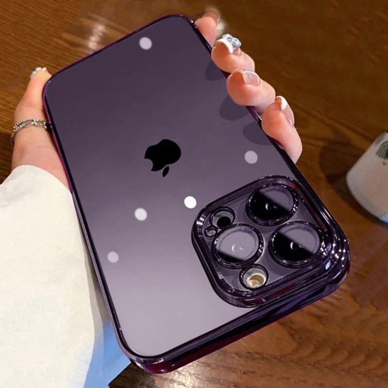 Роскошный высококачественный прозрачный чехол с покрытием для телефона iPhone 15 14