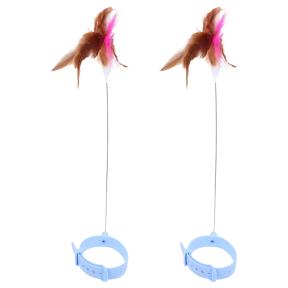 

2 Pcs Cat Supplies Toys Pet Teasing Silica Gel Wand Cats Playthings