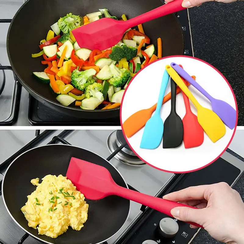 

2/4/5PCS Food Grade Silicone Agitator Spatula Environmentally Friendly Non-toxic High Temperature Resistant Cream Spatula New