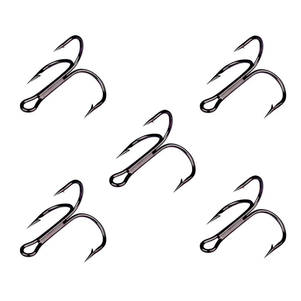 

50pcs/Pack High Carbon Steel Black Fishing Sharp Triple Hooks Barbed Anti-corrosion Carp Bass Fishing Tackle Accessories