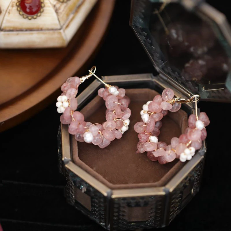 

2022 новый дизайн, модные ювелирные изделия ручной вязки, серьги из искусственного камня, элегантные серьги с пресноводным жемчугом для женщи...