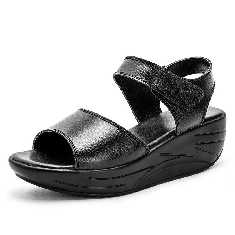 

Comemore Women Sandals Summer Heightening Platform Shoes Woman Wedges Fashion Leather Casual Female Slides 2022 Women's Footwear
