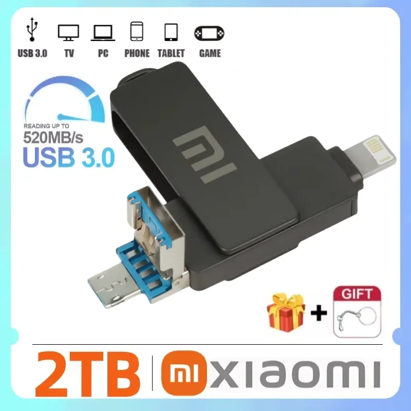 Высокоскоростной металлический Pendrive 1 ТБ 512 ГБ 256