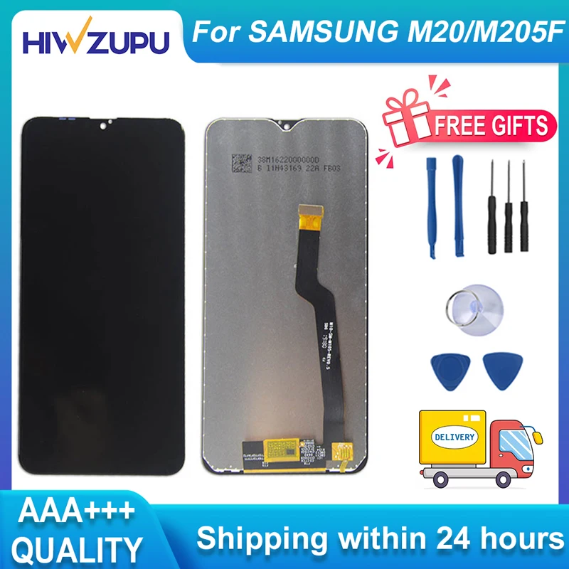 

ЖК-дисплей HIWZUPU, сенсорный экран для SAMSUNG M20 M205F, экран в сборе для SAMSUNG A10 A105 M10 M105 AAA Grede, бесплатные инструменты