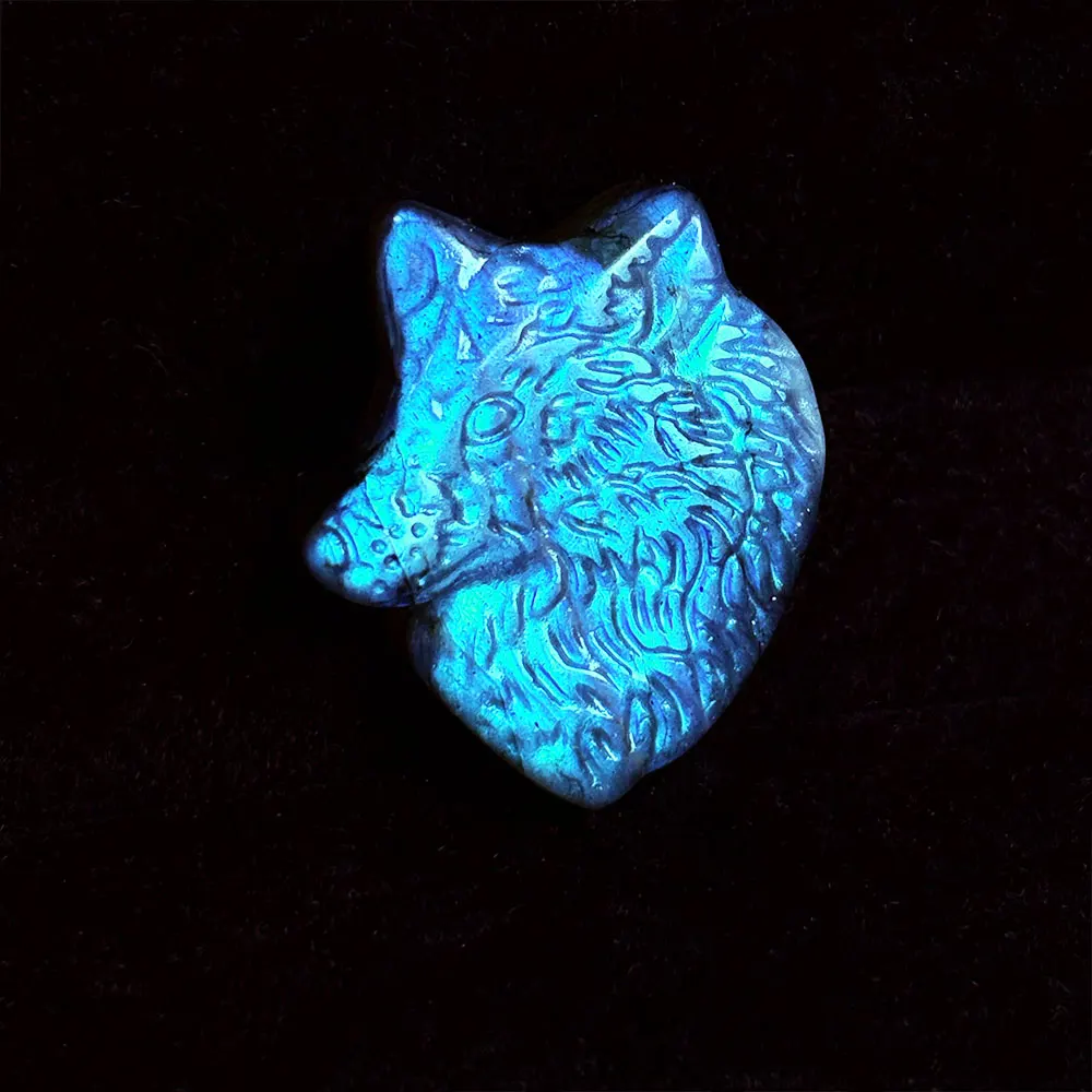 

Лабрадорит статуэтка головы волка