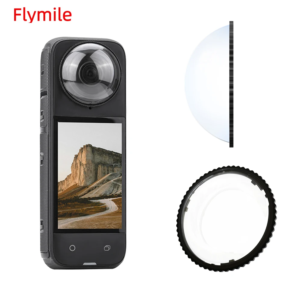 Фото Защита для объектива Flymile для камеры Insta360 X4 вращающаяся оптическая закаленная стеклянная линза защитное зеркало быстроразъемные аксессуары №1
