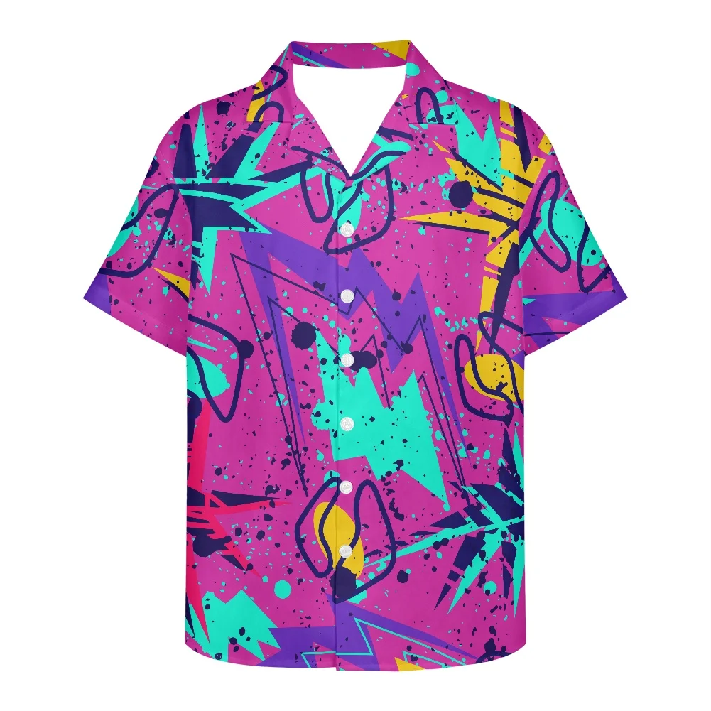 

Личное уличное искусство Граффити культура привлекает девушек классический принт летние мужские дешевые рубашки высокого качества