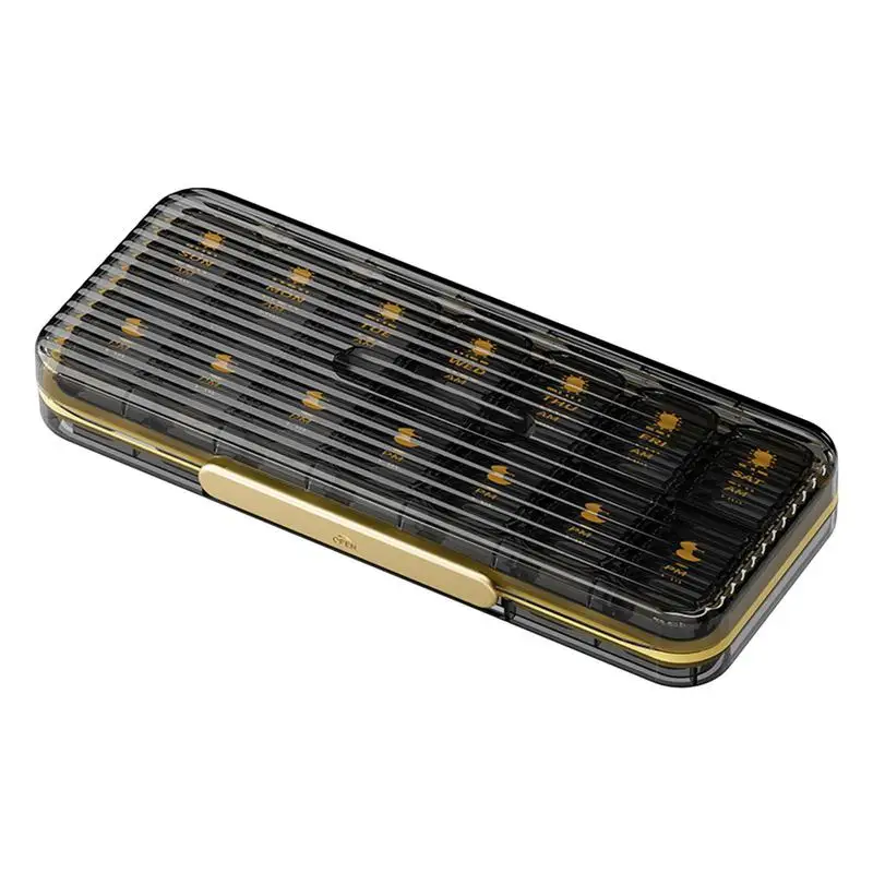 

7 Day Pill Organizer 7 Day Weekly Day And Night Pill Organizers Large Capacity Portable Lockable Pill Containers With Marker For