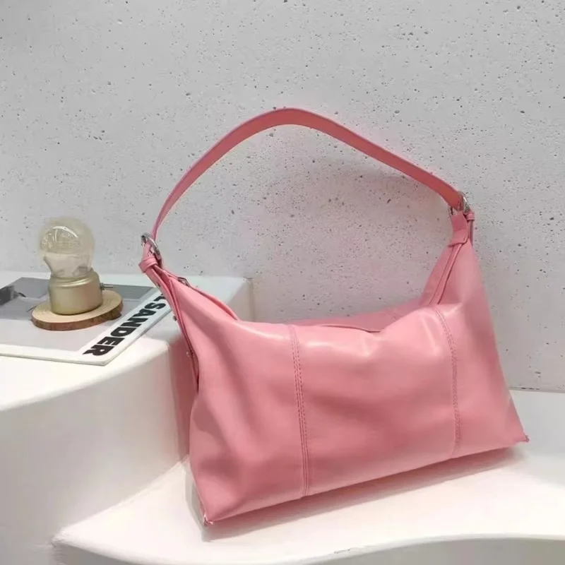 Women's New Silver Versatile Big Shoulder Bags Soft Leather Large Capacity Casual Hobos Bag Fashion Designer Luxury Y2k Handbags