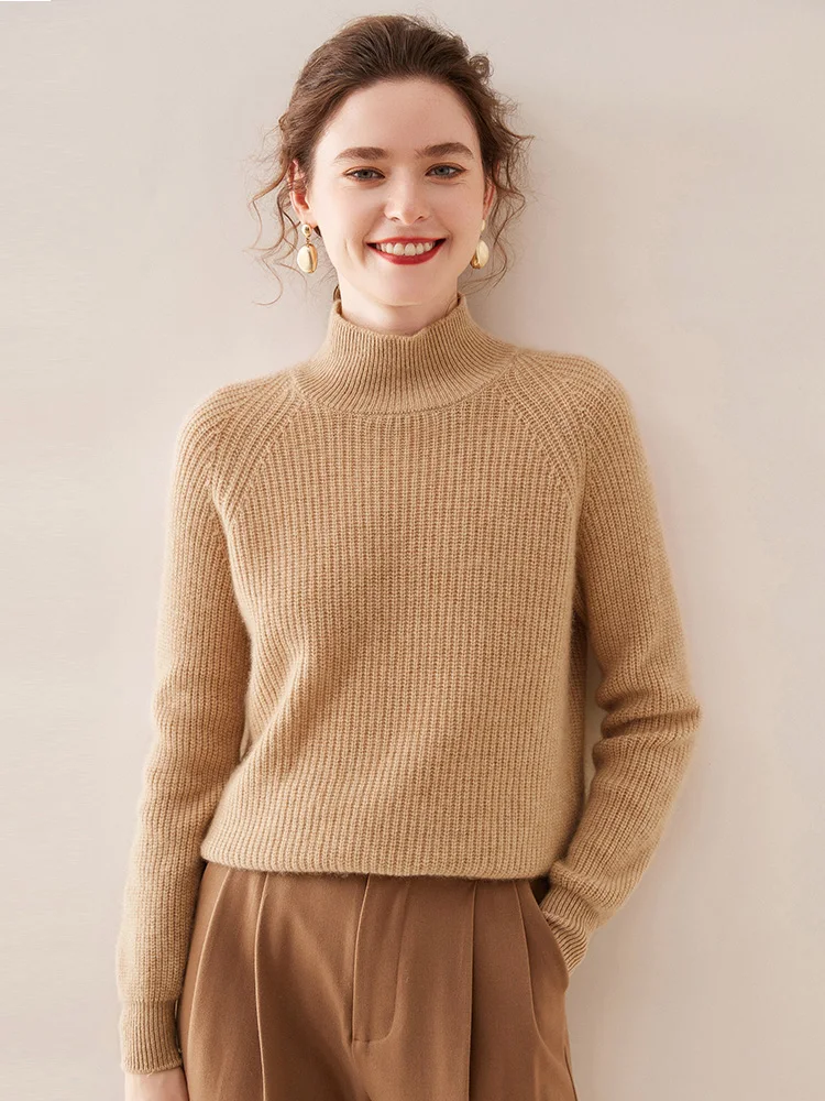 Новый вязаный женский кашемировый свитер с ложным воротником толстый теплый