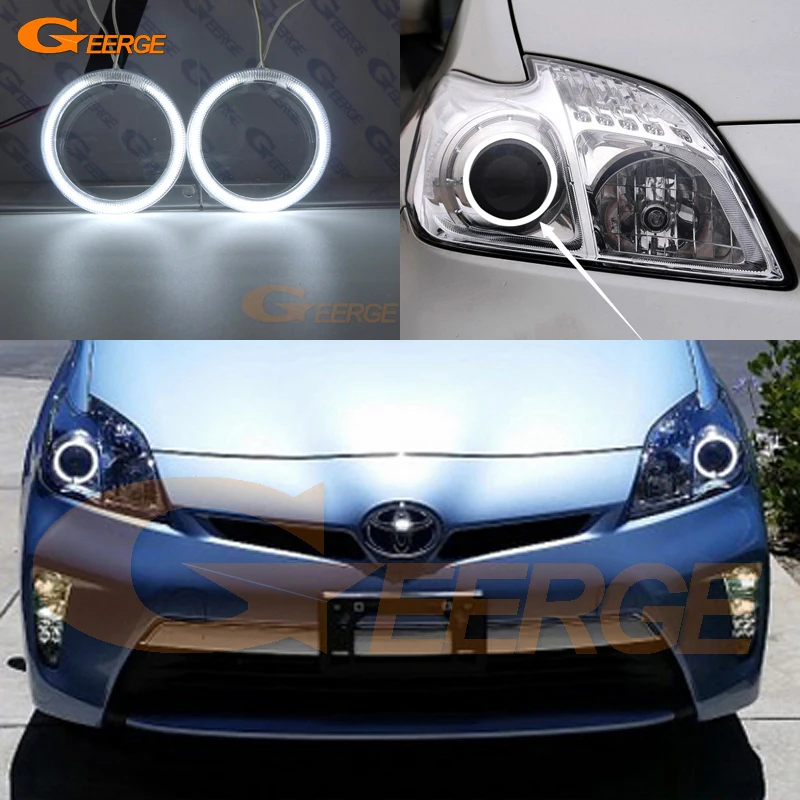 

For Toyota Prius 2010 2011 2012 2013 2014 2015 Halogen Headlight Excellent Ultra bright CCFL Angel Eyes halo rings Light