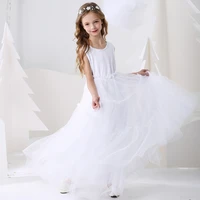 beach girl dress new flower girl dress childrens white gauze show princess dress birthday party party wedding dress