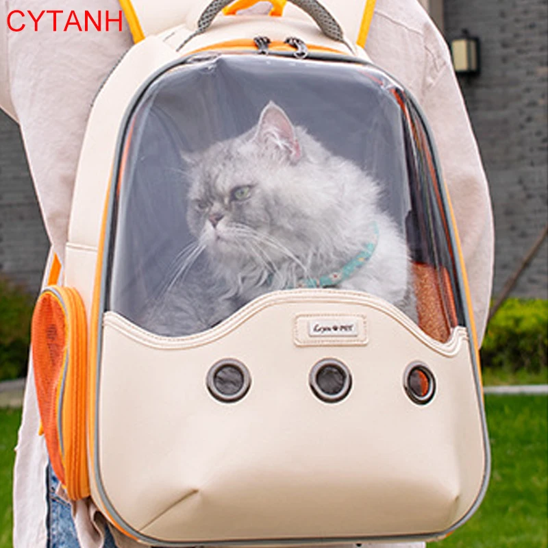 

Pet Cat And Dog Going Out Carrying Bag Space Double Capsule Backpack Cage Shoulder Transparent Breathable Waterproof Portable