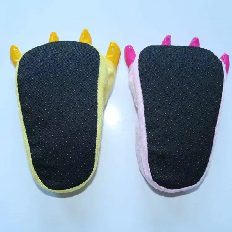 Funny Cartoon Child Shoe Animal Plush Thickening Claw Colorful Autumn and Winter Warm Soft Indoor Couples Home Floor Slippers